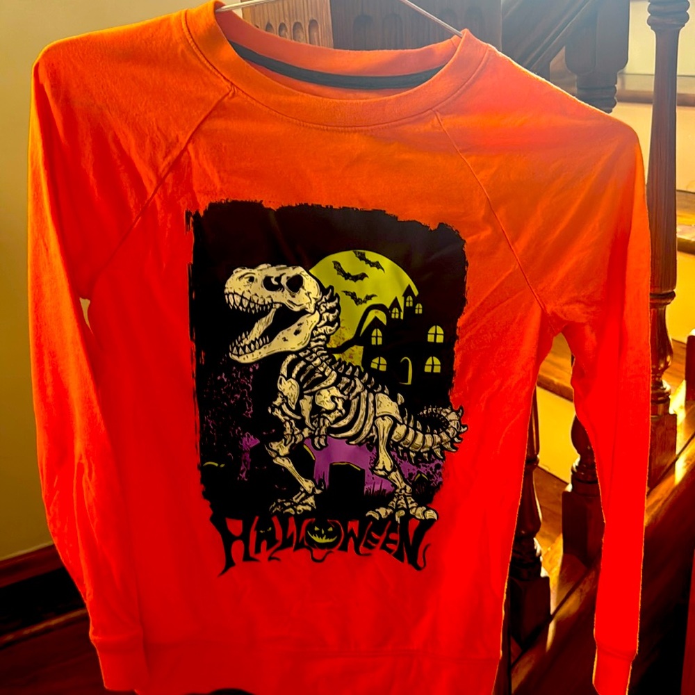 Kids Cat and Jack Halloween dinosaur long sleeve shirt, size M 8/10